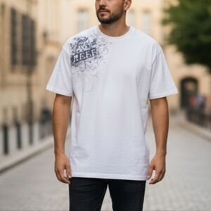 Reef Graphic T-Shirt XXL Off-White Crew Neck Surf Skate Cotton Tee